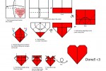 Origami payslip heart instructions